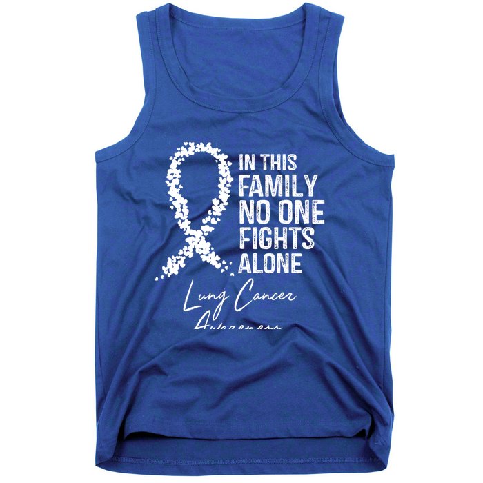 In This Family No One Fights Alone Gift Lung Cancer Tank Top