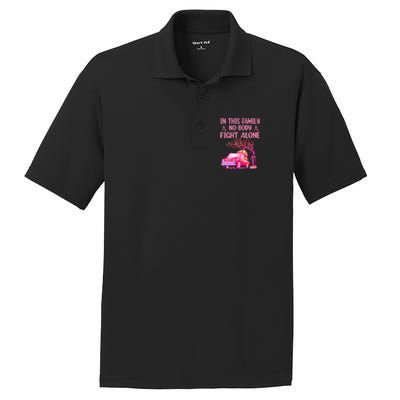 In This Family Nobody Fights Alone Breast Cancer Awareness Gift PosiCharge RacerMesh Polo