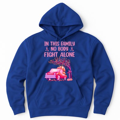 In This Family Nobody Fights Alone Breast Cancer Awareness Gift Hoodie