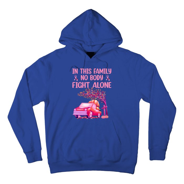 In This Family Nobody Fights Alone Breast Cancer Awareness Gift Hoodie