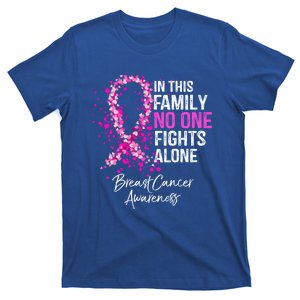 In This Family No One Fights Alone Breast Cancer Awareness Cool Gift T-Shirt