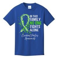 In This Family No One Fights Alone Cerebral Palsy Awareness Gift Kids T-Shirt