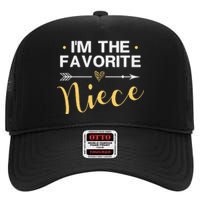 I'm the Favorite Niece Funny Niece Saying Colored Heart High Crown Mesh Back Trucker Hat