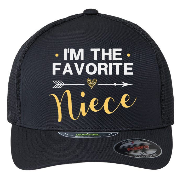 I'm the Favorite Niece Funny Niece Saying Colored Heart Flexfit Unipanel Trucker Cap