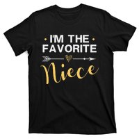 I'm the Favorite Niece Funny Niece Saying Colored Heart T-Shirt