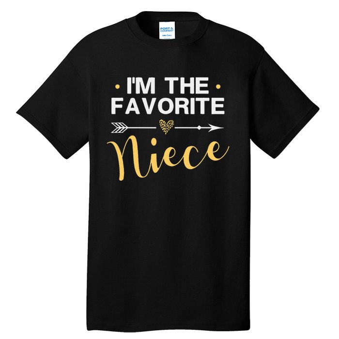 I'm the Favorite Niece Funny Niece Saying Colored Heart Tall T-Shirt