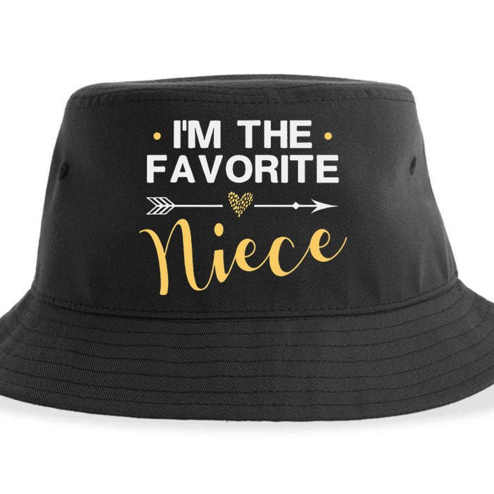 I'm the Favorite Niece Funny Niece Saying Colored Heart Sustainable Bucket Hat