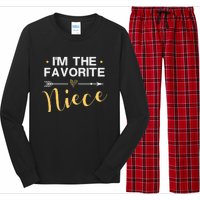 I'm the Favorite Niece Funny Niece Saying Colored Heart Long Sleeve Pajama Set