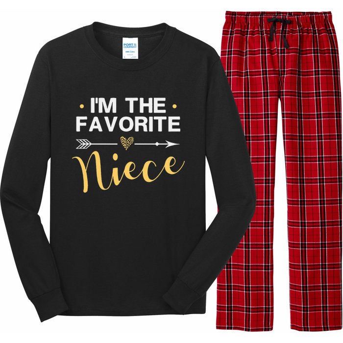 I'm the Favorite Niece Funny Niece Saying Colored Heart Long Sleeve Pajama Set