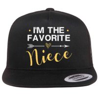 I'm the Favorite Niece Funny Niece Saying Colored Heart Flat Bill Trucker Hat