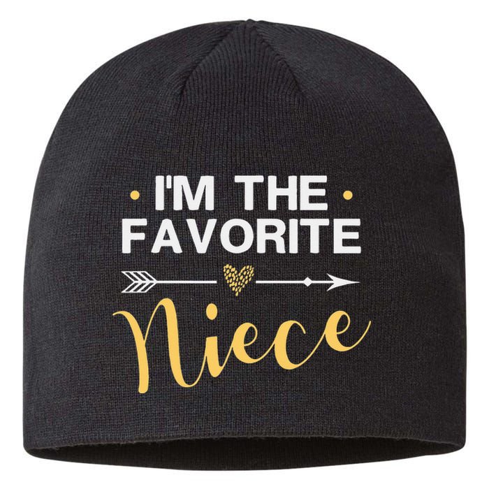 I'm the Favorite Niece Funny Niece Saying Colored Heart Sustainable Beanie