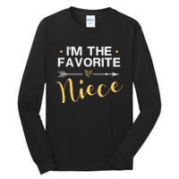 I'm the Favorite Niece Funny Niece Saying Colored Heart Tall Long Sleeve T-Shirt