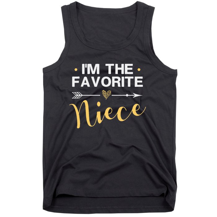 I'm the Favorite Niece Funny Niece Saying Colored Heart Tank Top