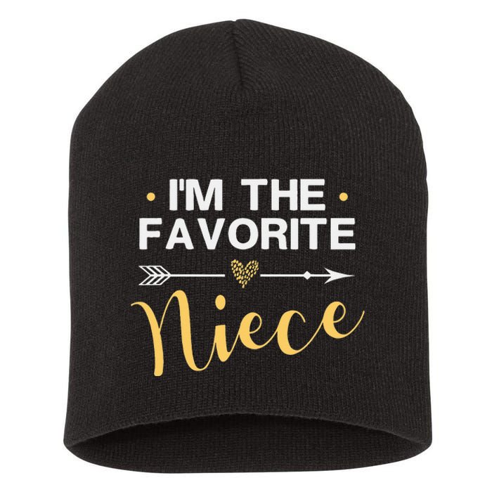 I'm the Favorite Niece Funny Niece Saying Colored Heart Short Acrylic Beanie