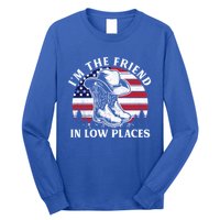 IM The Friend In Low Places Vintage Cow Hat Usa Flag Meaningful Gift Long Sleeve Shirt