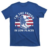 IM The Friend In Low Places Vintage Cow Hat Usa Flag Meaningful Gift T-Shirt