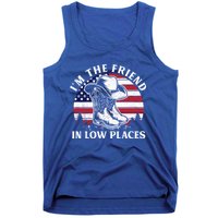 IM The Friend In Low Places Vintage Cow Hat Usa Flag Meaningful Gift Tank Top