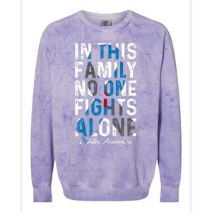 In This Family No One Fight Alone Diabetes Awareness Colorblast Crewneck Sweatshirt