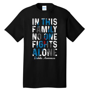 In This Family No One Fight Alone Diabetes Awareness Tall T-Shirt