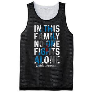 In This Family No One Fight Alone Diabetes Awareness Mesh Reversible Basketball Jersey Tank