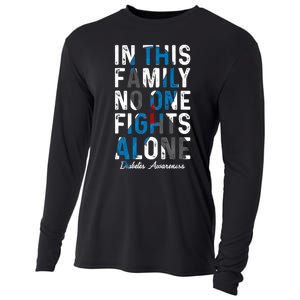 In This Family No One Fight Alone Diabetes Awareness Cooling Performance Long Sleeve Crew