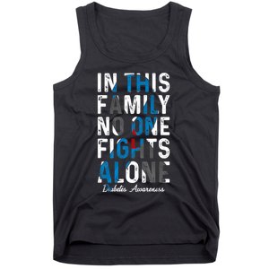 In This Family No One Fight Alone Diabetes Awareness Tank Top