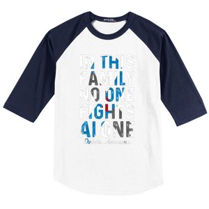 In This Family No One Fight Alone Diabetes Awareness Baseball Sleeve Shirt