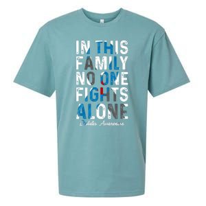 In This Family No One Fight Alone Diabetes Awareness Sueded Cloud Jersey T-Shirt