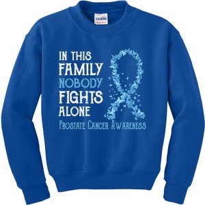 In This Family Nobody Fights Alone Prostate Cancer Gift Kids Sweatshirt