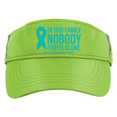 In This Family Nobody Fights Alone Sexual Assault Awareness Gift Adult Drive Performance Visor