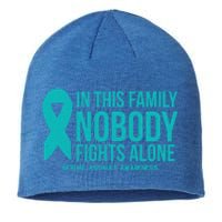 In This Family Nobody Fights Alone Sexual Assault Awareness Gift Sustainable Beanie