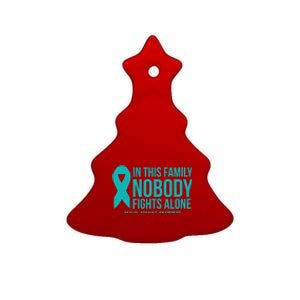 In This Family Nobody Fights Alone Sexual Assault Awareness Gift Ceramic Tree Ornament