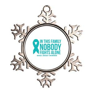 In This Family Nobody Fights Alone Sexual Assault Awareness Gift Metallic Star Ornament