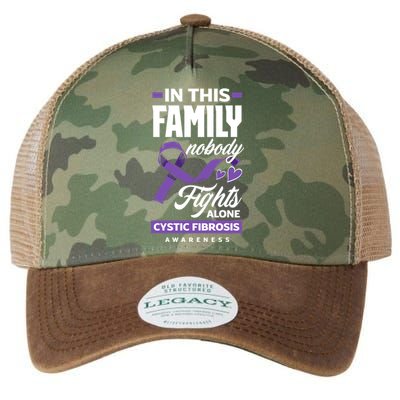 In This Family Nobody Fights Alone Cystic Fibrosis Awareness Gift Legacy Tie Dye Trucker Hat