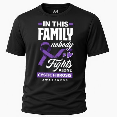 In This Family Nobody Fights Alone Cystic Fibrosis Awareness Gift Performance Shirt