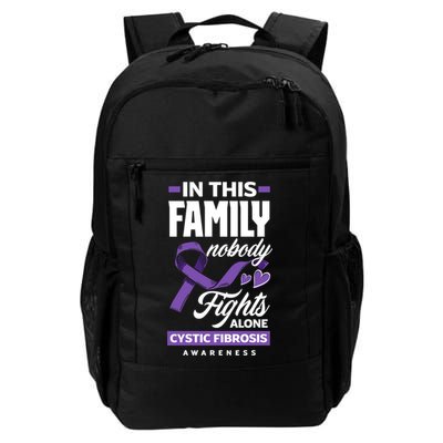 In This Family Nobody Fights Alone Cystic Fibrosis Awareness Gift Backpack