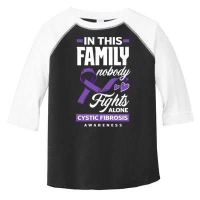 In This Family Nobody Fights Alone Cystic Fibrosis Awareness Gift Toddler Fine Jersey T-Shirt