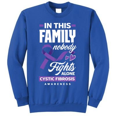 In This Family Nobody Fights Alone Cystic Fibrosis Awareness Gift Sweatshirt