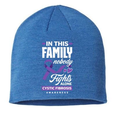 In This Family Nobody Fights Alone Cystic Fibrosis Awareness Gift Sustainable Beanie