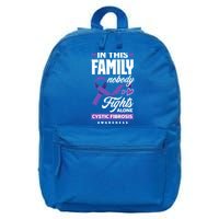 In This Family Nobody Fights Alone Cystic Fibrosis Awareness Gift 16 in Basic Backpack