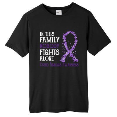 In This Family Nobody Fights Alone Cystic Fibrosis Cool Gift Tall Fusion ChromaSoft Performance T-Shirt