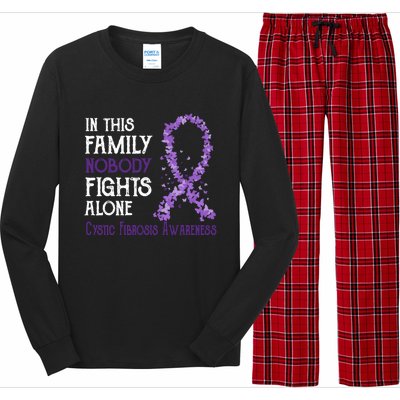 In This Family Nobody Fights Alone Cystic Fibrosis Cool Gift Long Sleeve Pajama Set