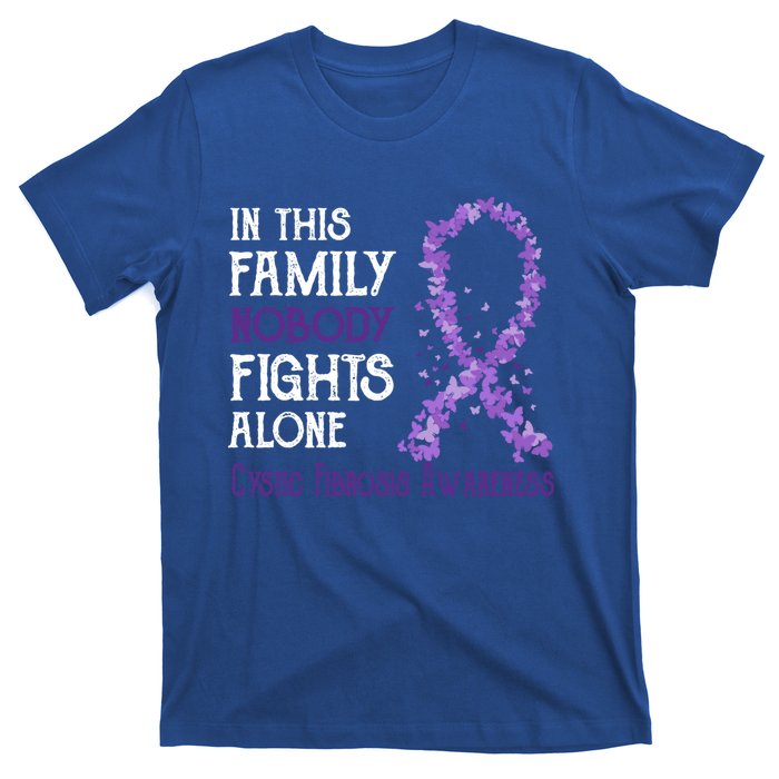 In This Family Nobody Fights Alone Cystic Fibrosis Cool Gift T-Shirt