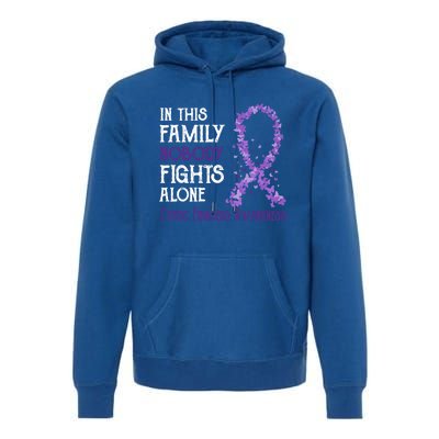 In This Family Nobody Fights Alone Cystic Fibrosis Cool Gift Premium Hoodie