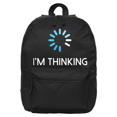Im Thinking For Geeks Nerds Funny Programmers Tee 16 in Basic Backpack