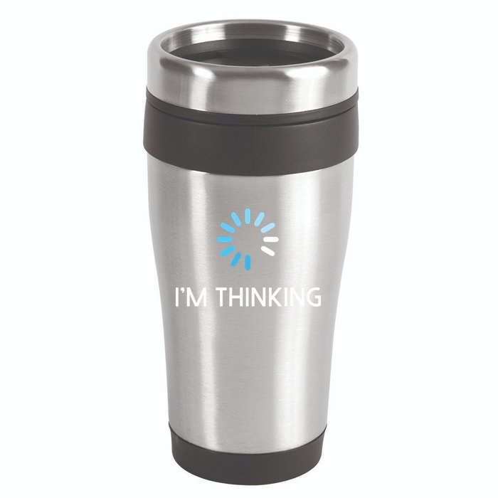 Im Thinking For Geeks Nerds Funny Programmers Tee 16oz Travel Tumbler
