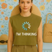 Im Thinking For Geeks Nerds Funny Programmers Tee Garment-Dyed Women's Muscle Tee