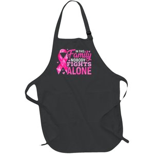 In This Family Nobody Fights Alone Breast Cancer Awareness Full-Length Apron With Pockets