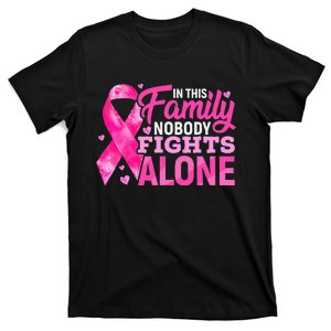 In This Family Nobody Fights Alone Breast Cancer Awareness T-Shirt