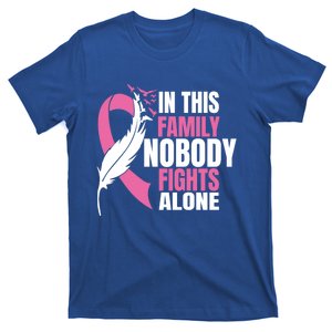 In This Family Nobody Fights Alone Breast Cancer Awareness Gift T-Shirt